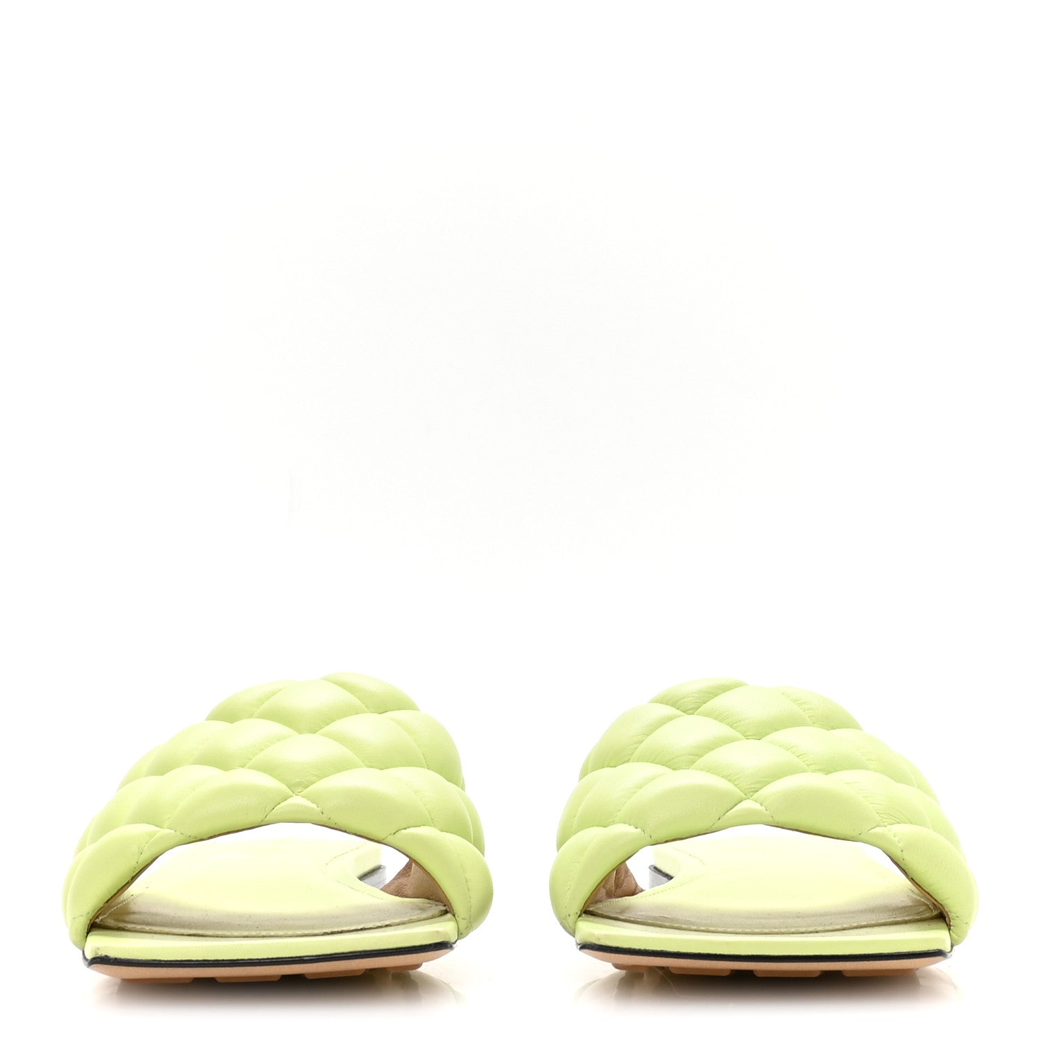 Bottega Veneta Nappa Matelasse Padded Flat Sandals 38.5 Lime Green 3 of 7