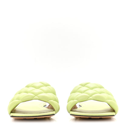 Bottega Veneta Nappa Matelasse Padded Flat Sandals 38.5 Lime Green 3 of 7
