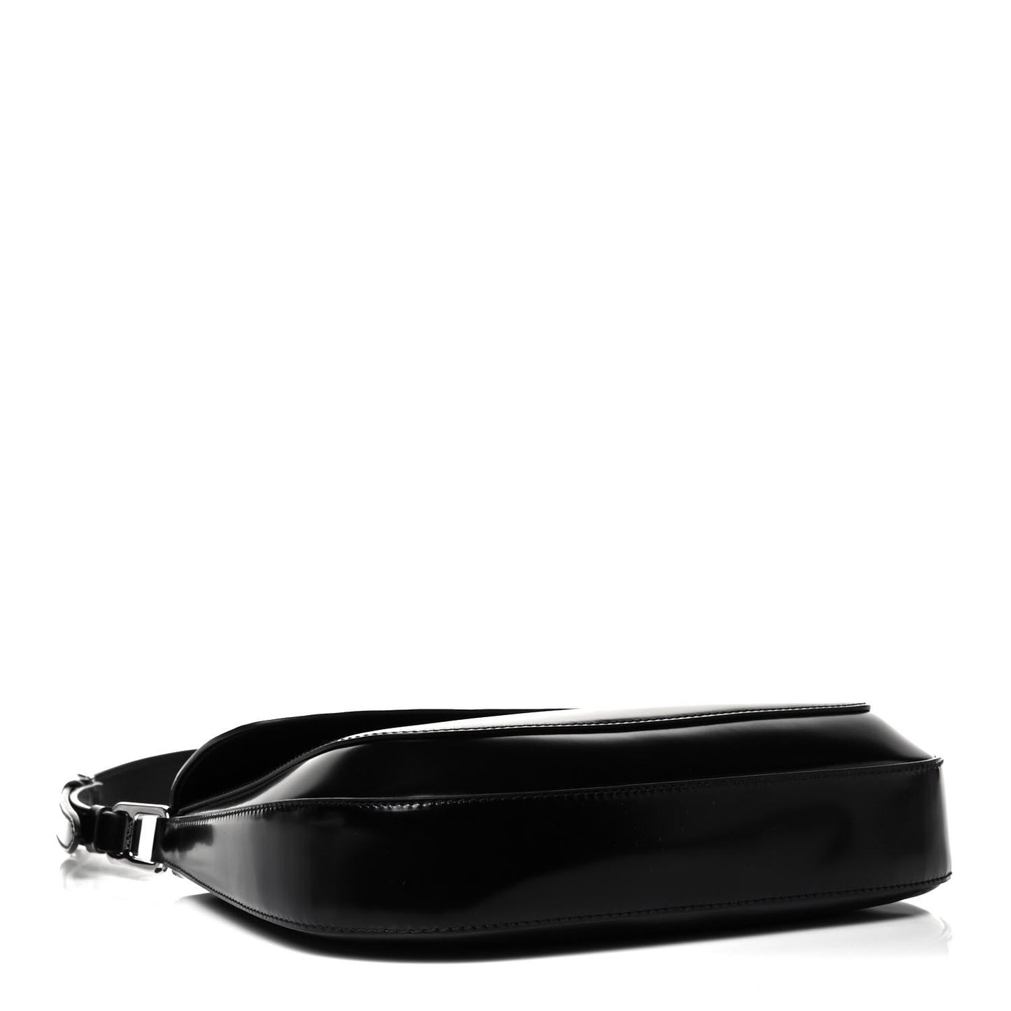 Spazzolato Cleo Flap Adjustable Strap Shoulder Bag Black