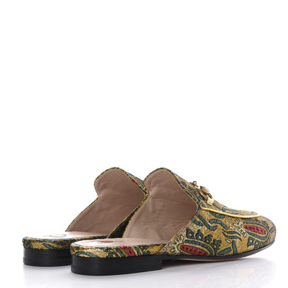 Gucci Iridescent Brocade Womens Princetown Slippers 36 Gold Multicolor 4 of 10