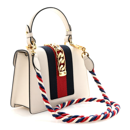 Gucci Calfskin Mini Sylvie Top Handle Bag White 3 of 10