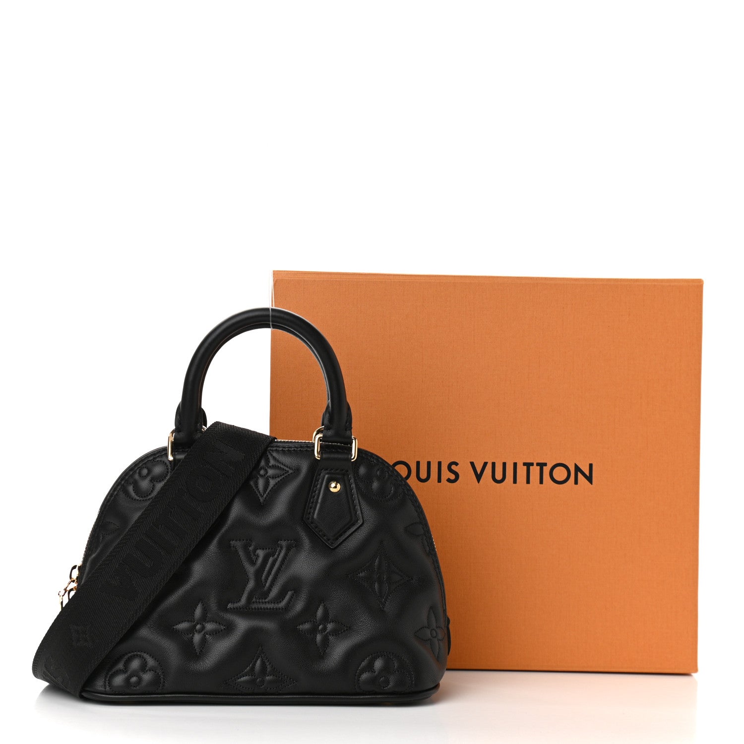 Louis Vuitton Calfskin Bubblegram Alma BB Black 10 of 10