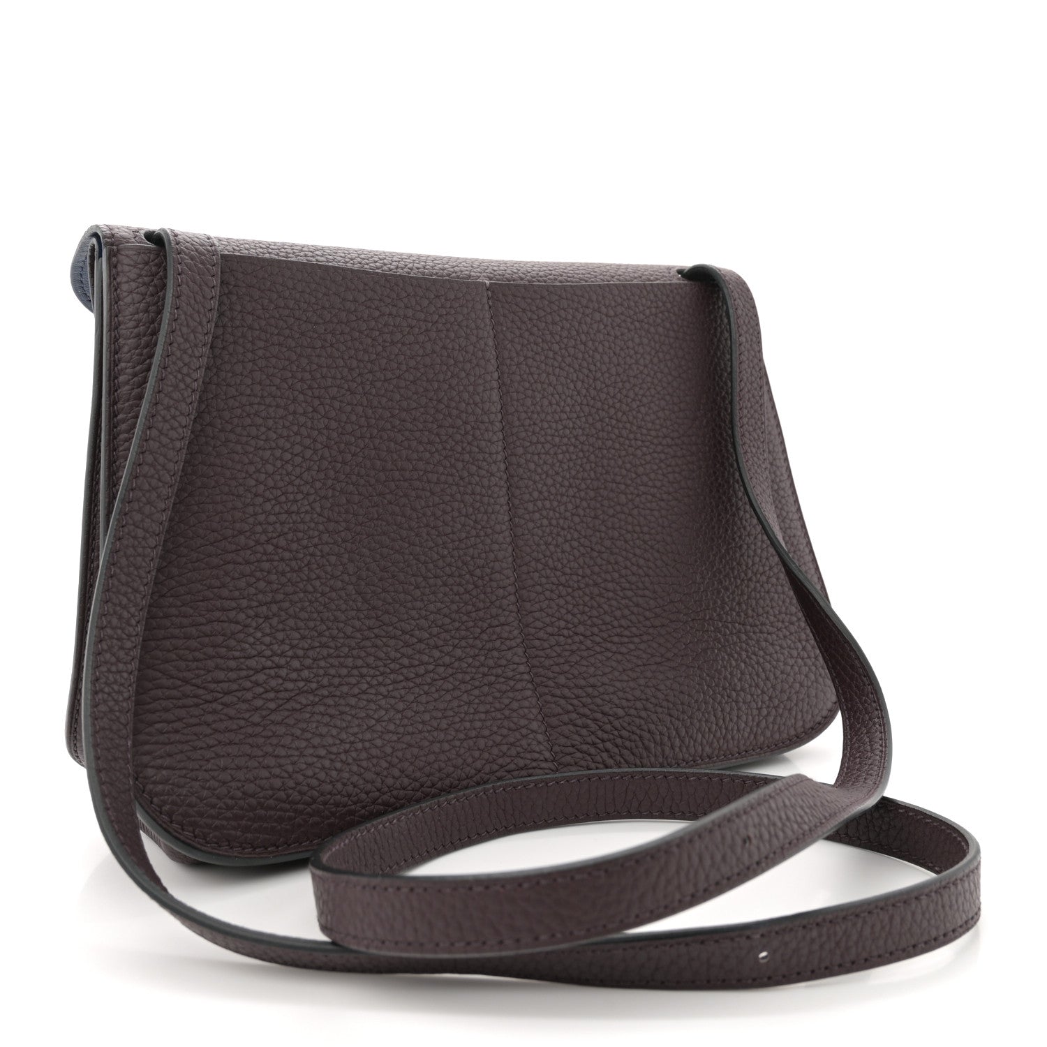 Hermes Taurillon Clemence Verso Halzan 25 Rouge Sellier Bleu Saphir 3 of 9