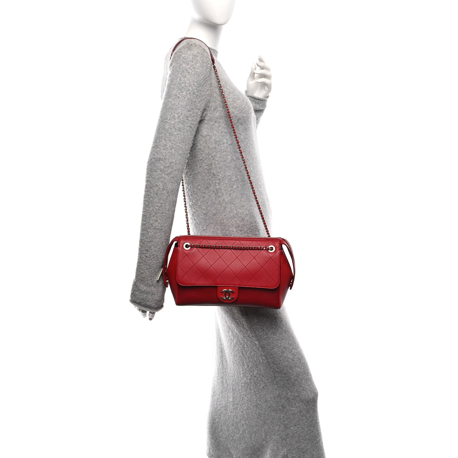 Chanel Goatskin Quilted Magnetic Camera Case Red Red 2 of 10