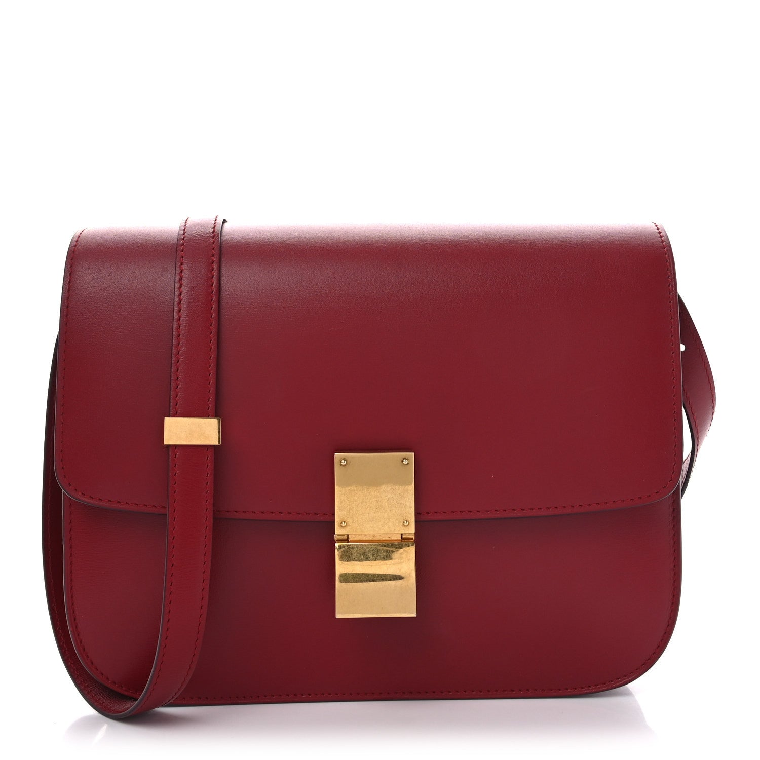 Celine Box Calfskin Medium Classic Box Flap Bag Red 1 of 9
