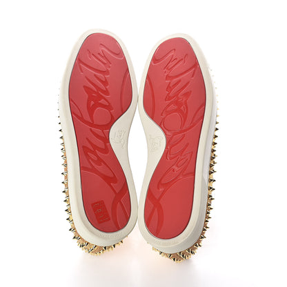 Christian Louboutin Lame Spikes Mens Roller Boat Flat 45.5 Version Gold 7 of 7