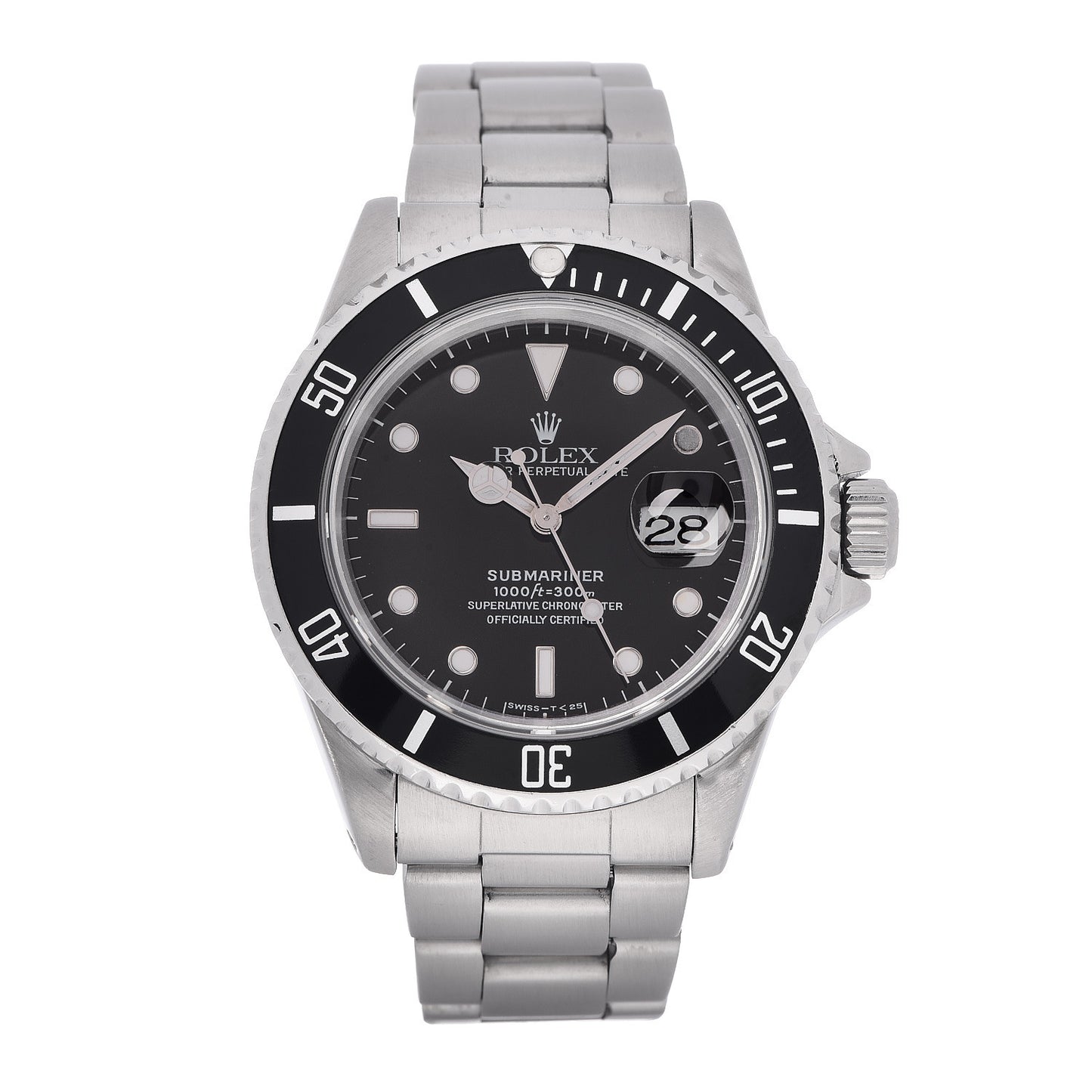 Stainless Steel 40mm Oyster Perpetual Submariner Date Watch Black 16610