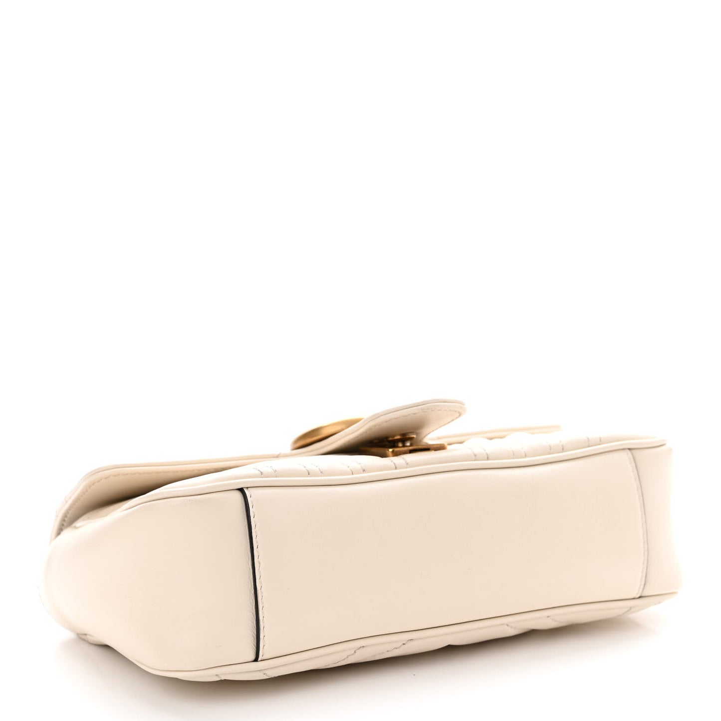 Calfskin Matelasse Mini GG Marmont Shoulder Bag White