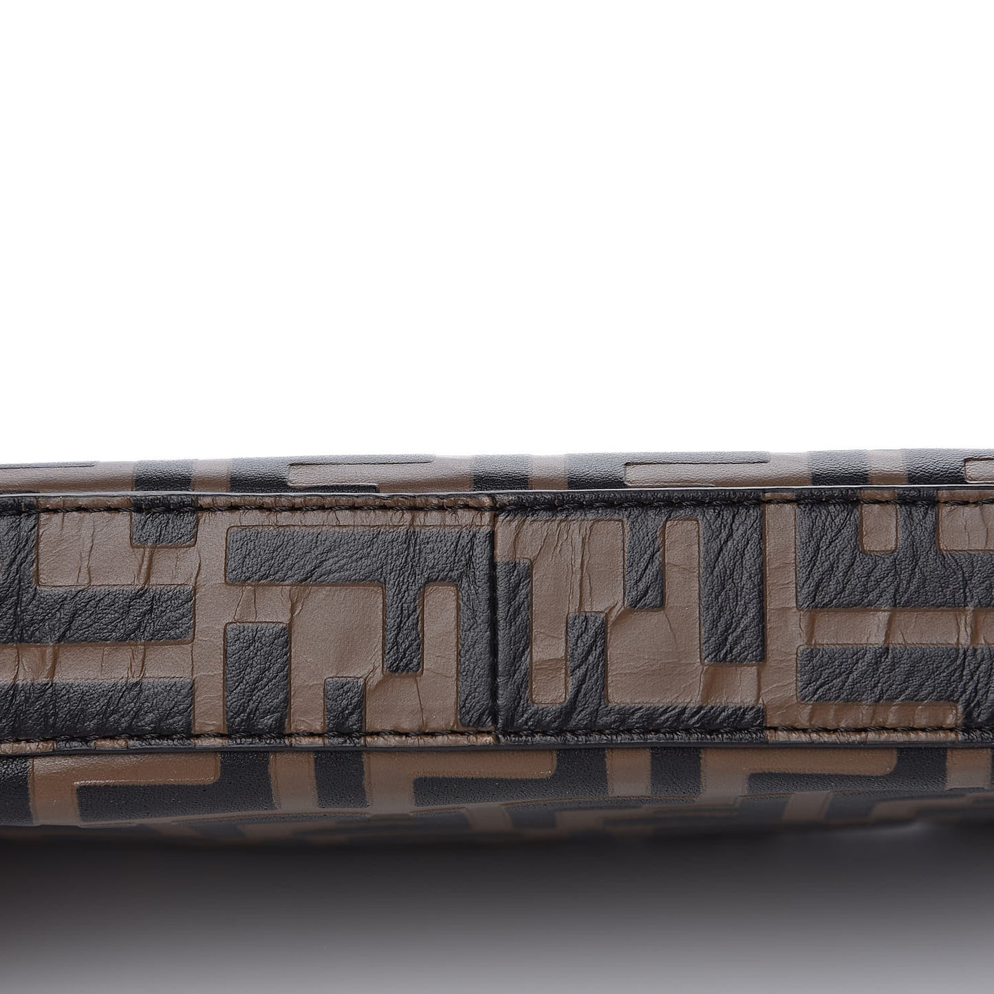 Vitello Soft F is Fendi Bi-Color FF 1974 Embossed Envelope Wallet On Chain with Pouches Maya Black