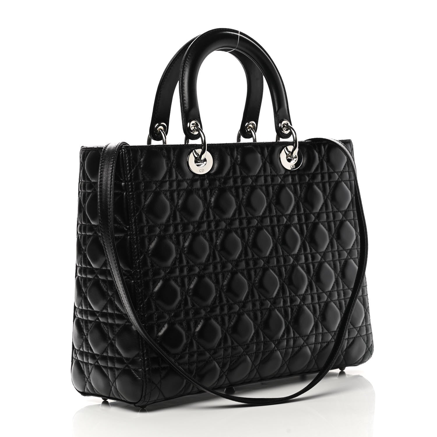 Christian Dior Lambskin Cannage Large Lady Dior Black 3 of 11
