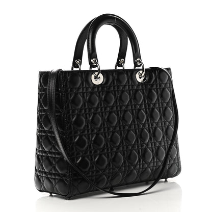 Christian Dior Lambskin Cannage Large Lady Dior Black 3 of 11