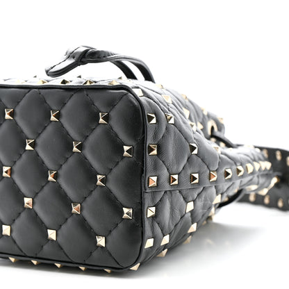 Valentino Garavani Nappa Mini Rockstud Spike Bucket Bag Black 9 of 9