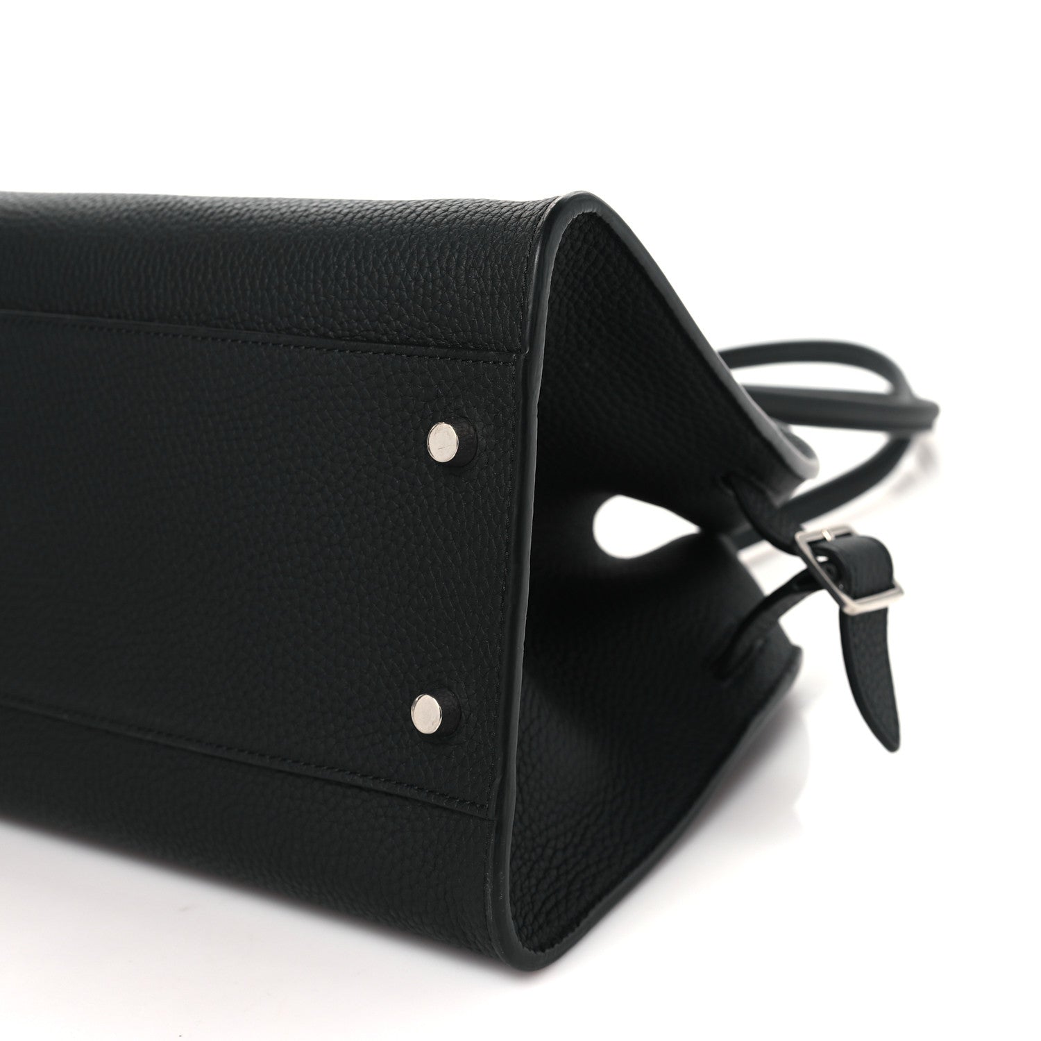 The Row Matte Grained Calfskin Margaux Shoulder 12 Black 9 of 9