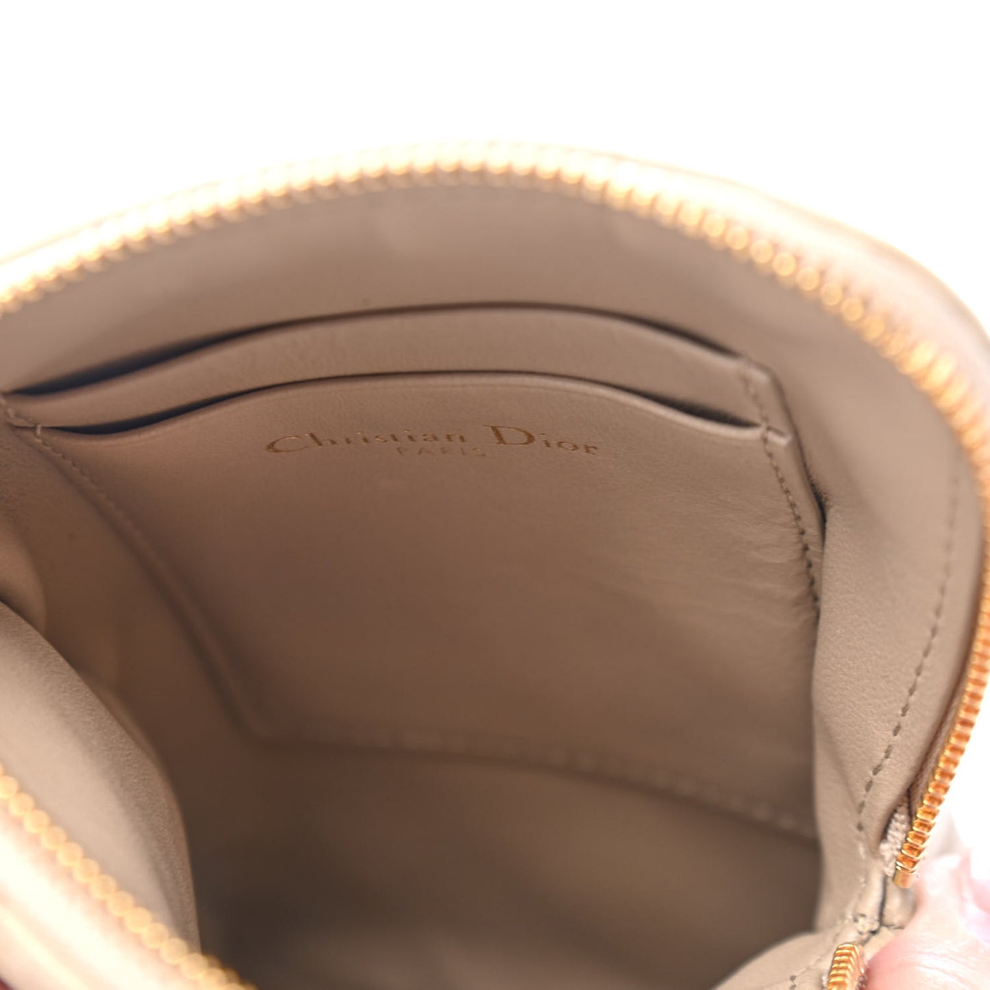 Supple Calfskin Cannage Caro Multifunctional Pouch Beige