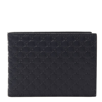 Gucci Microguccissima Bi-Fold Wallet Navy Blue 1 of 7