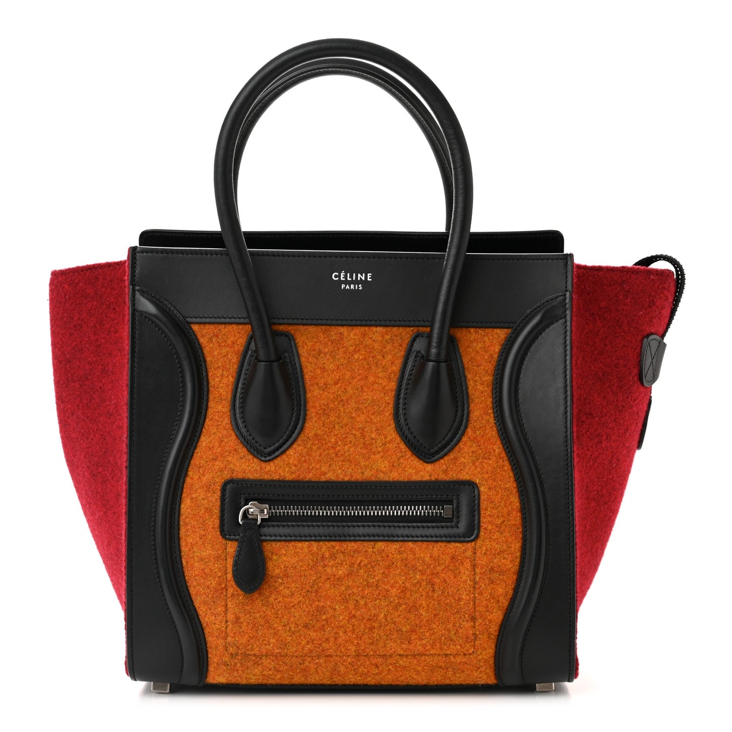 Felt Smooth Calfskin Micro Tri-Color Luggage Orange