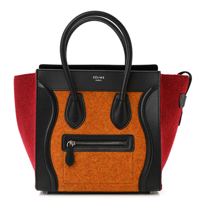 Celine Felt Smooth Calfskin Micro Tri-Color Luggage Orange 1 of 9