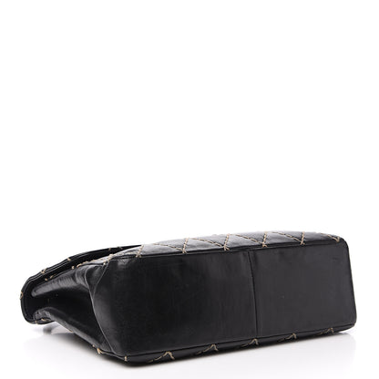 Chanel Calfskin Wild Stitch Jumbo Flap Black 3 of 16
