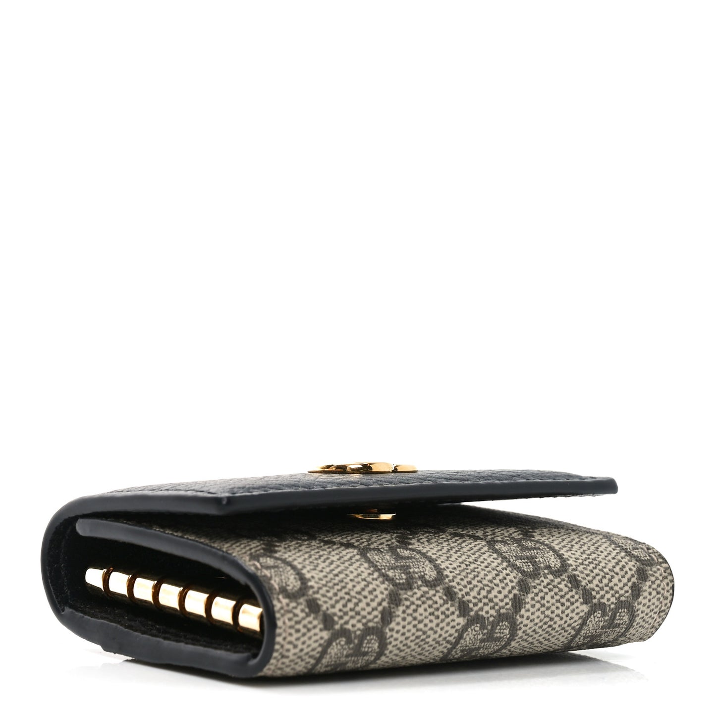 Dollar Calfskin GG Supreme Monogram GG Marmont 6 Key Holder Case Black Beige Ebony