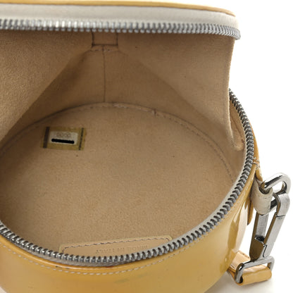 Chanel Patent Quilted CC Chocolate Bar Round Shoulder Bag Yellow 5 of 16