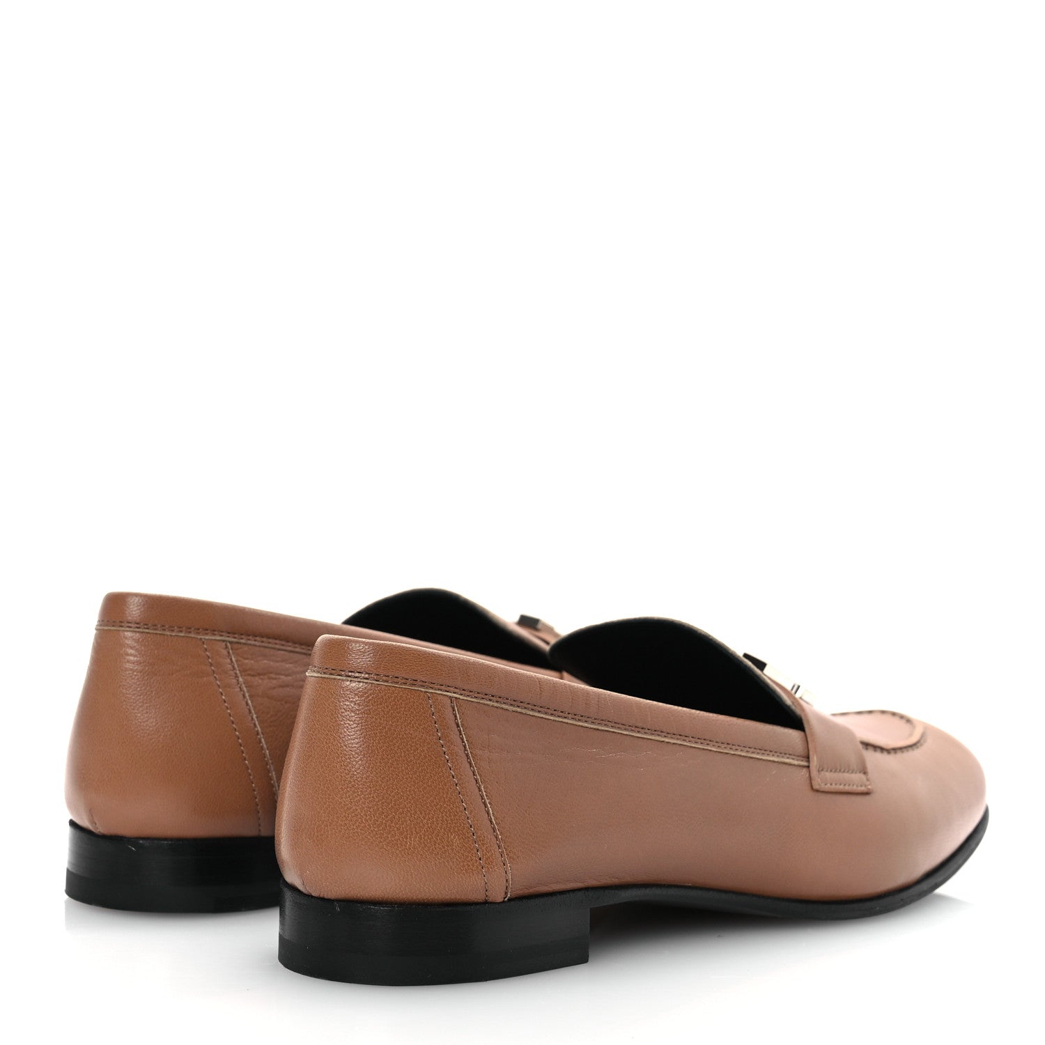 Hermes Goatskin Womens Paris Loafers  37.5 Gold 5 of 14