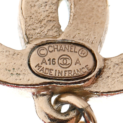 Chanel Crystal Pearl CC Drop Earrings Gold 4 of 4