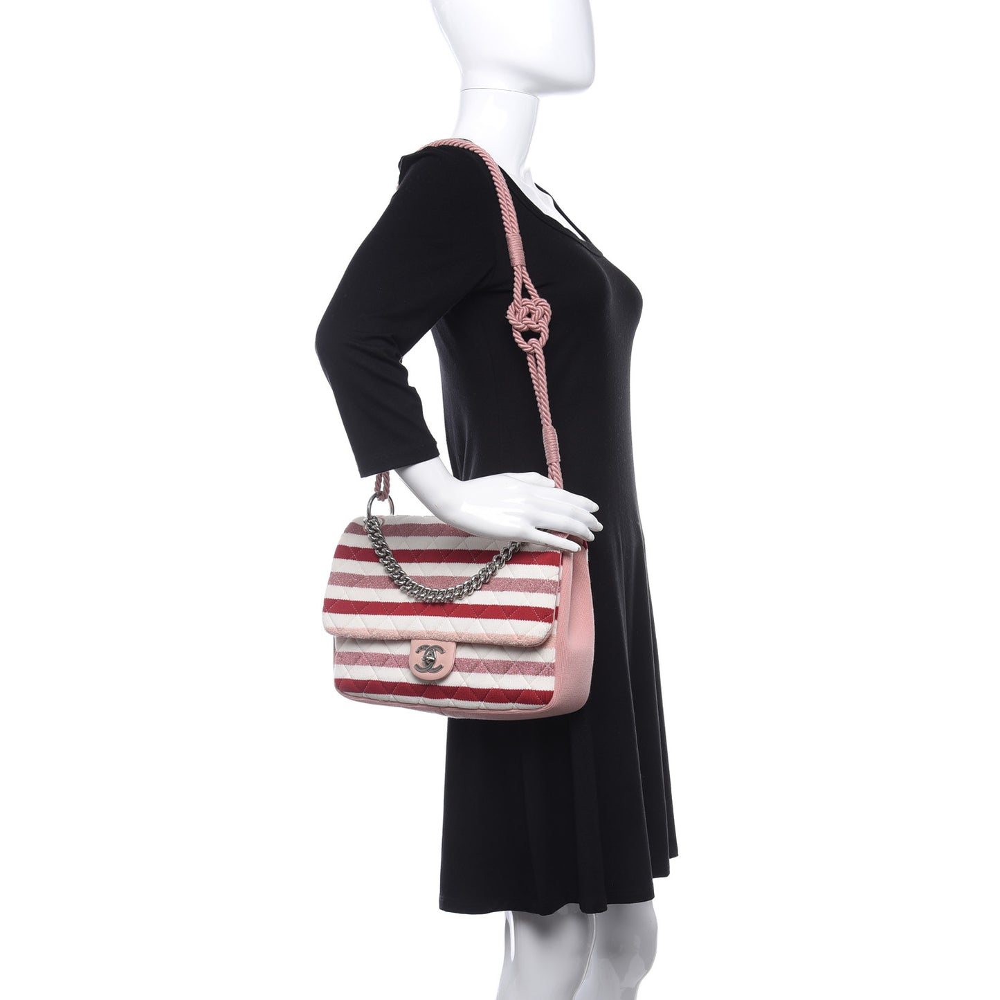 Jersey Felt Quilted Jumbo Flap Red White Pink