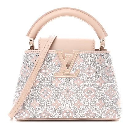 Louis Vuitton Calfskin Satin Swarovski Crystal Mini Capucines Desert Sand 1 of 10