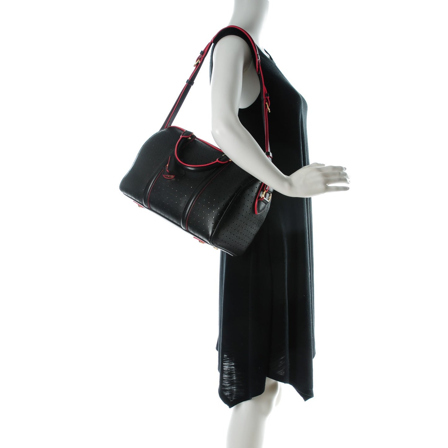Veau Soie Calfskin Perforated SC Bag PM Black