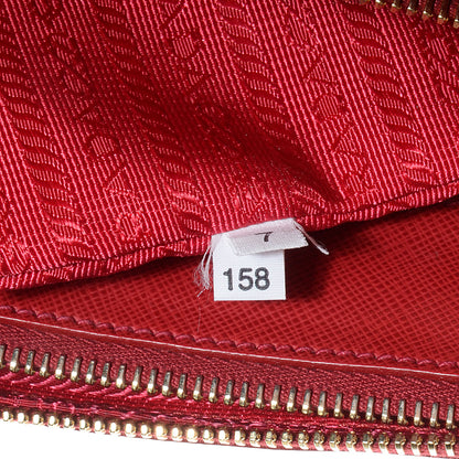 Prada Saffiano Lux Large Double Zip Tote Fuoco 10 of 12