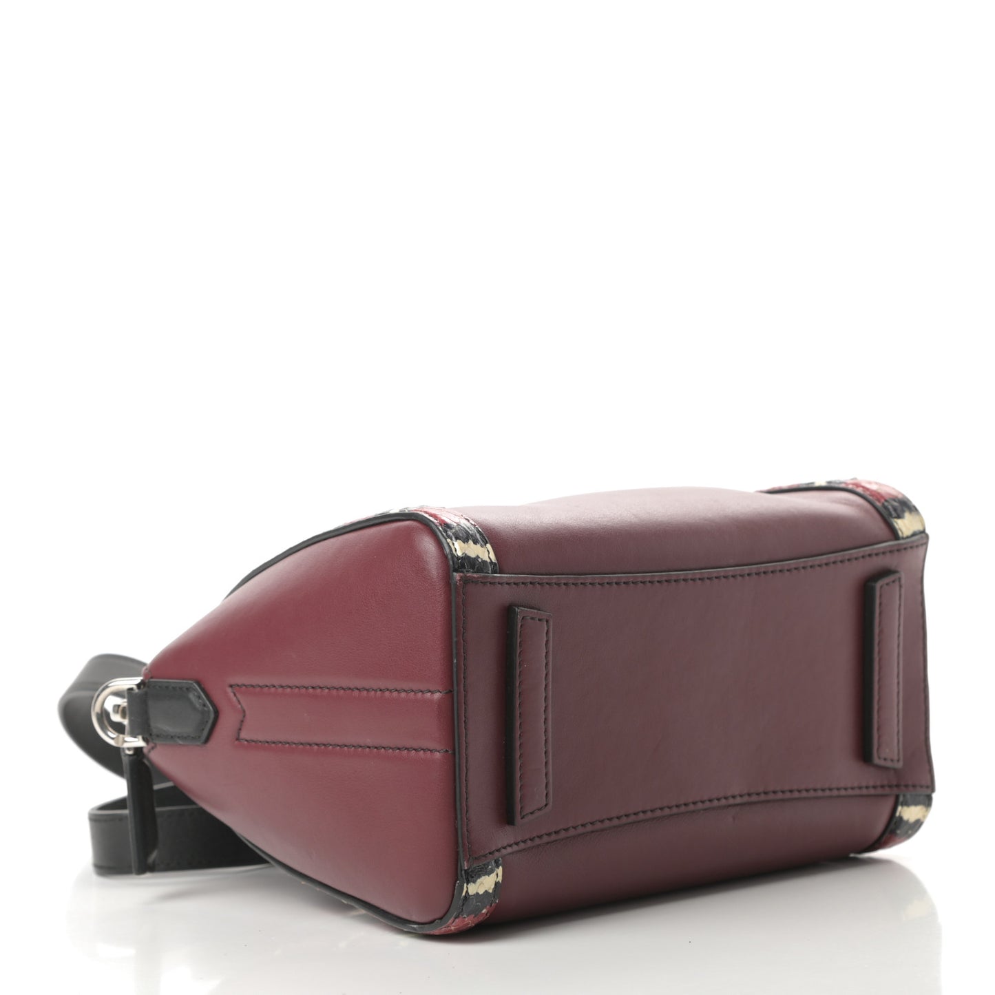 Smooth Calfskin Ayers Mini Bi-Color Antigona Wine Black