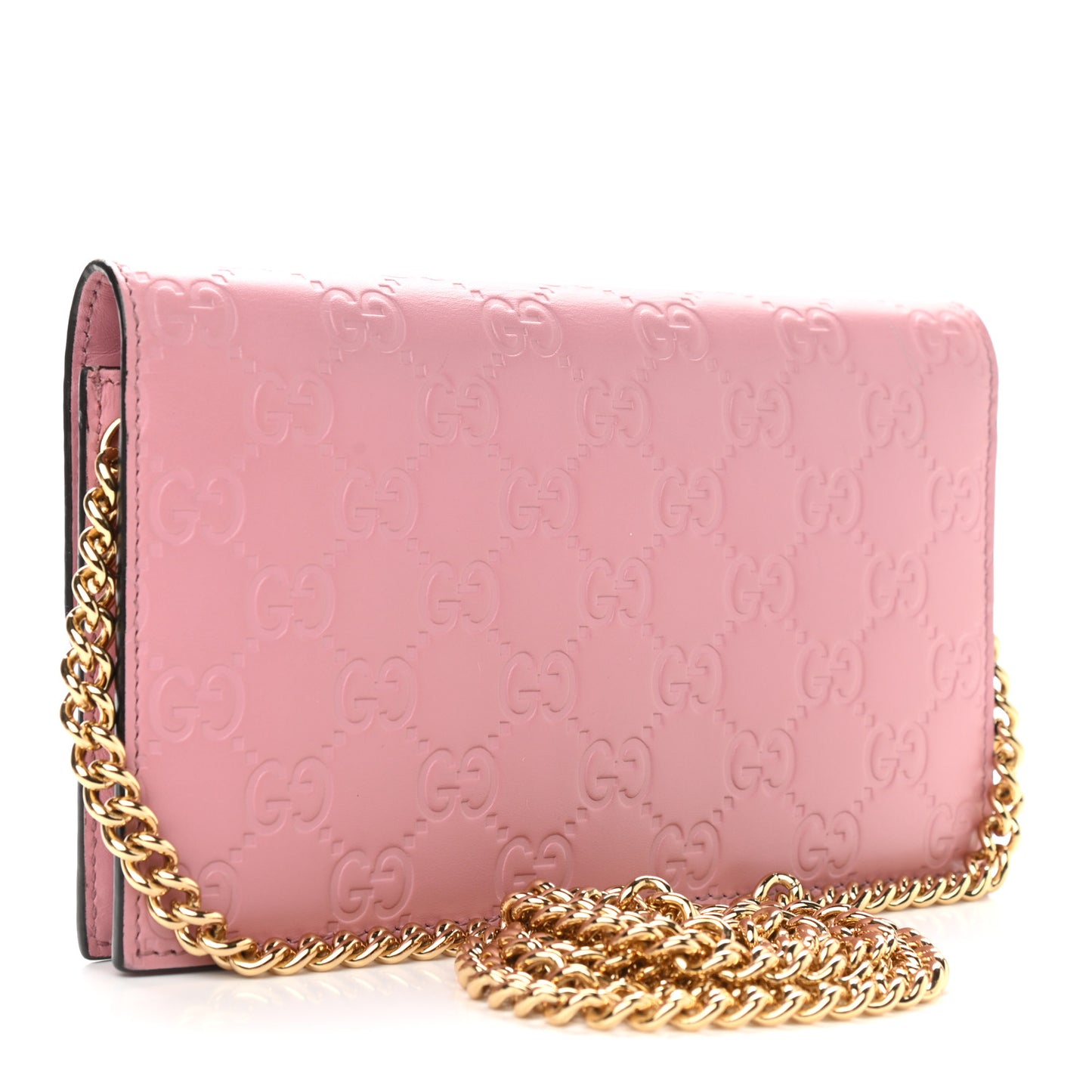 Guccissima Icon Chain Wallet Carmine Rose