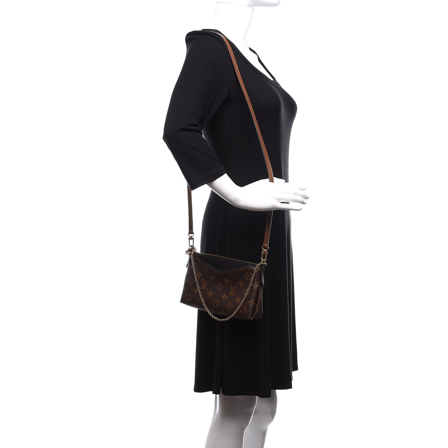 Louis Vuitton Monogram Pallas Clutch Black 2 of 12