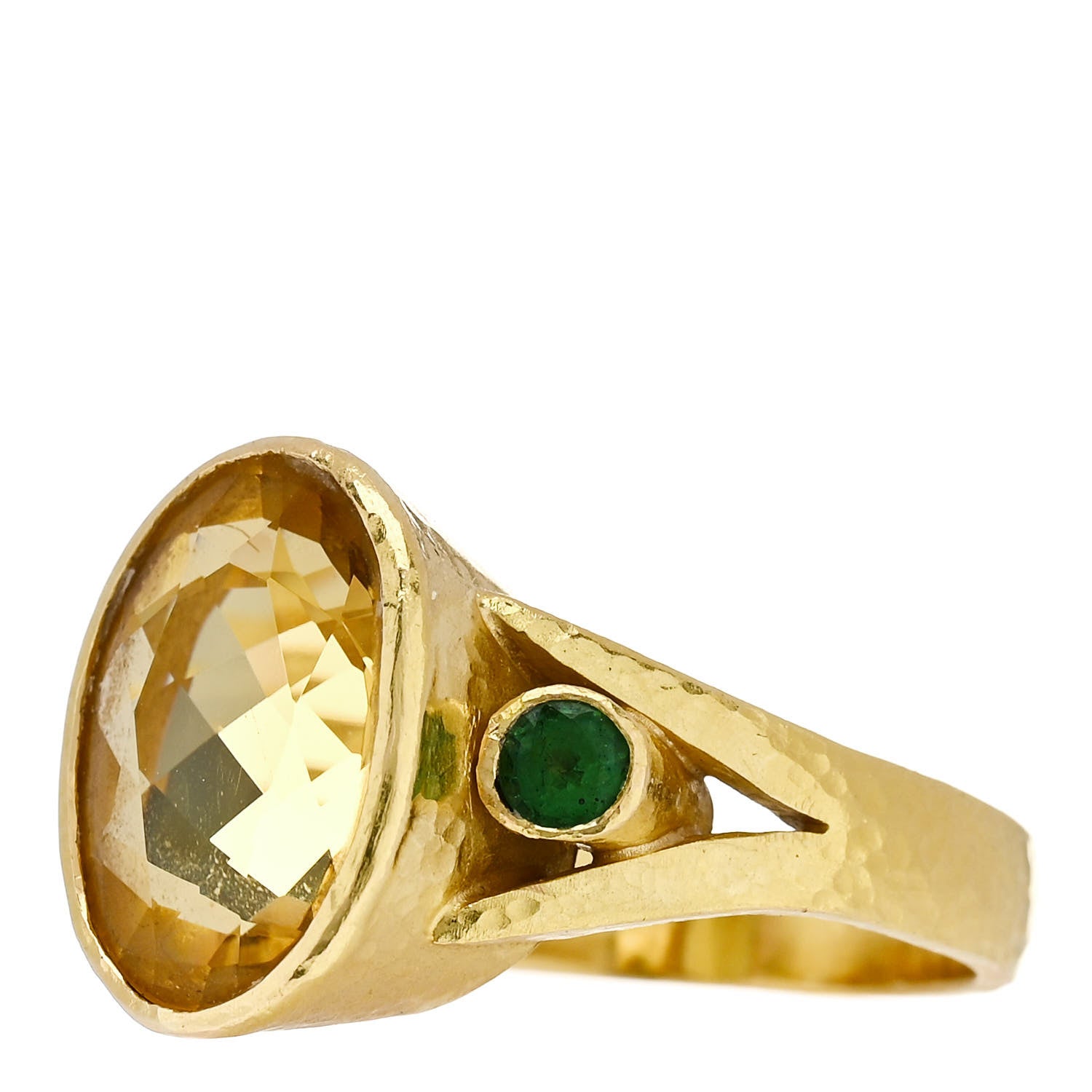 Elizabeth Locke 19K Yellow Gold Heliodor Tsavorite Ring 59 8.75 3 of 6