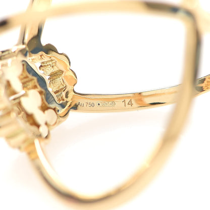 Gucci 18K Yellow Gold Diamond Running G Cross Ring 53 6.5 4 of 6