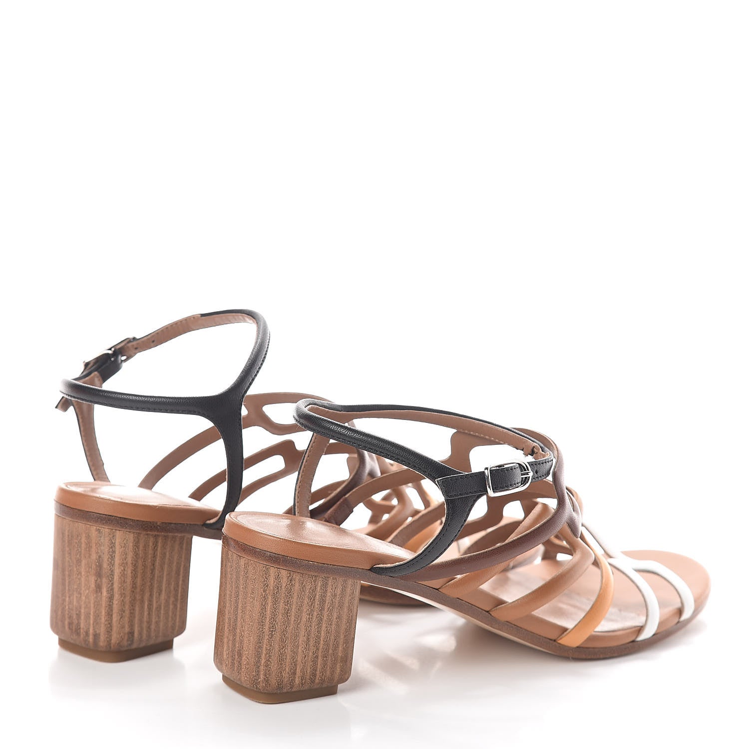 Hermes Calfskin Oracle Sandals 37.5 Palissandre Gold White Black 4 of 10
