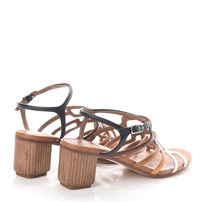 Hermes Calfskin Oracle Sandals 37.5 Palissandre Gold White Black 4 of 10