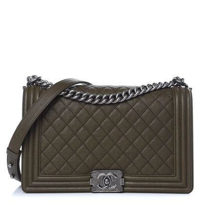 Chanel Caviar Quilted New Medium Boy Flap Khaki 1 of 13