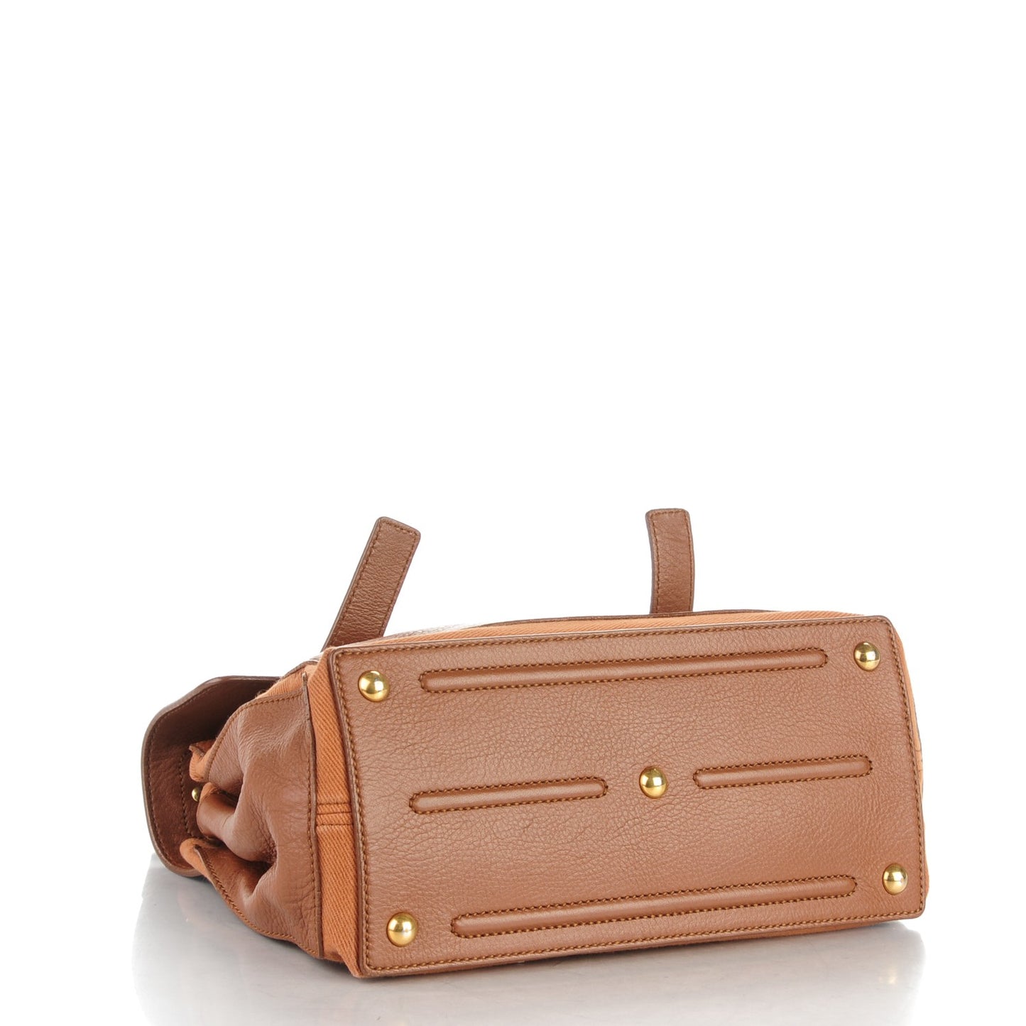 Calfskin Canvas Small Muse Two Cognac
