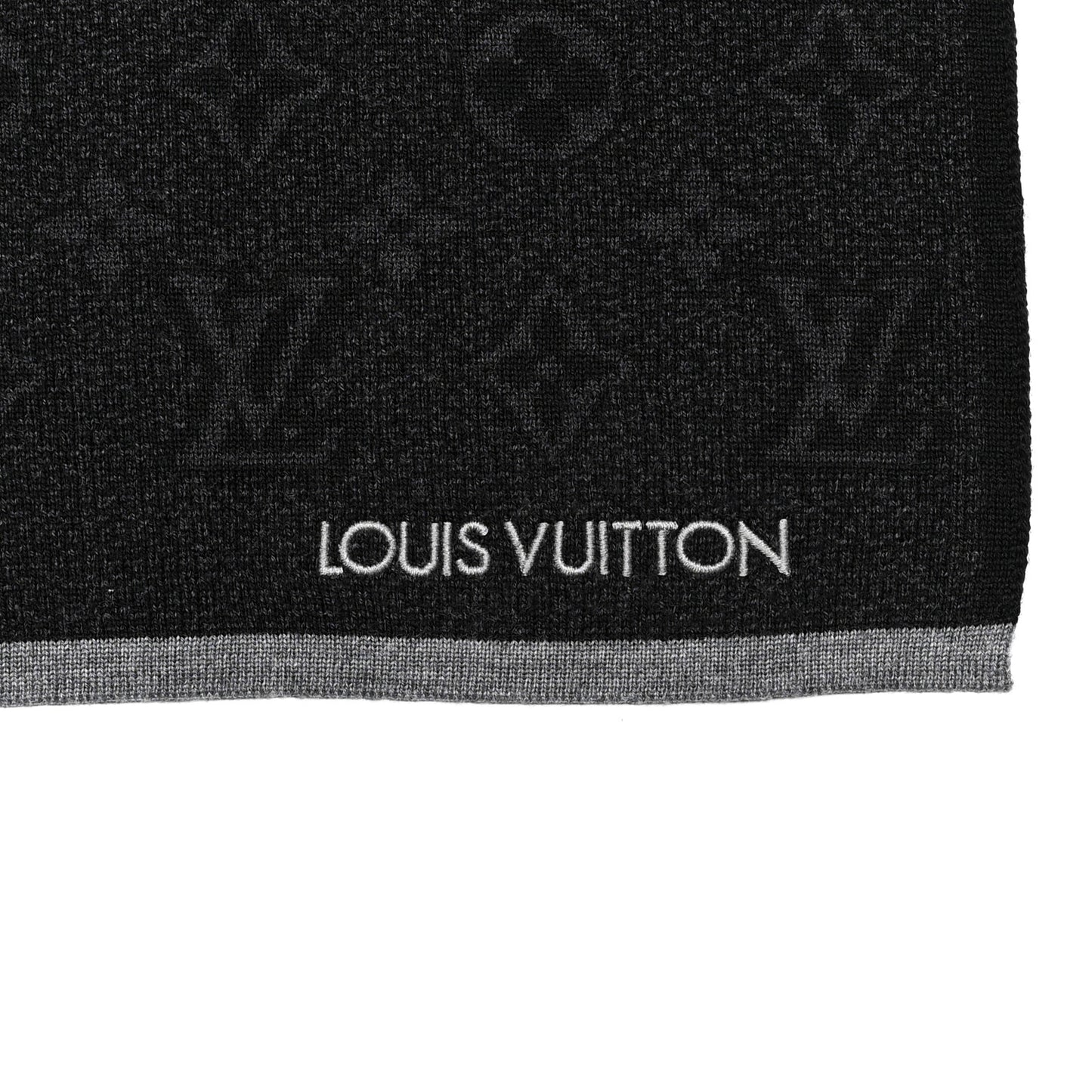 Wool My Monogram Eclipse Scarf Grey