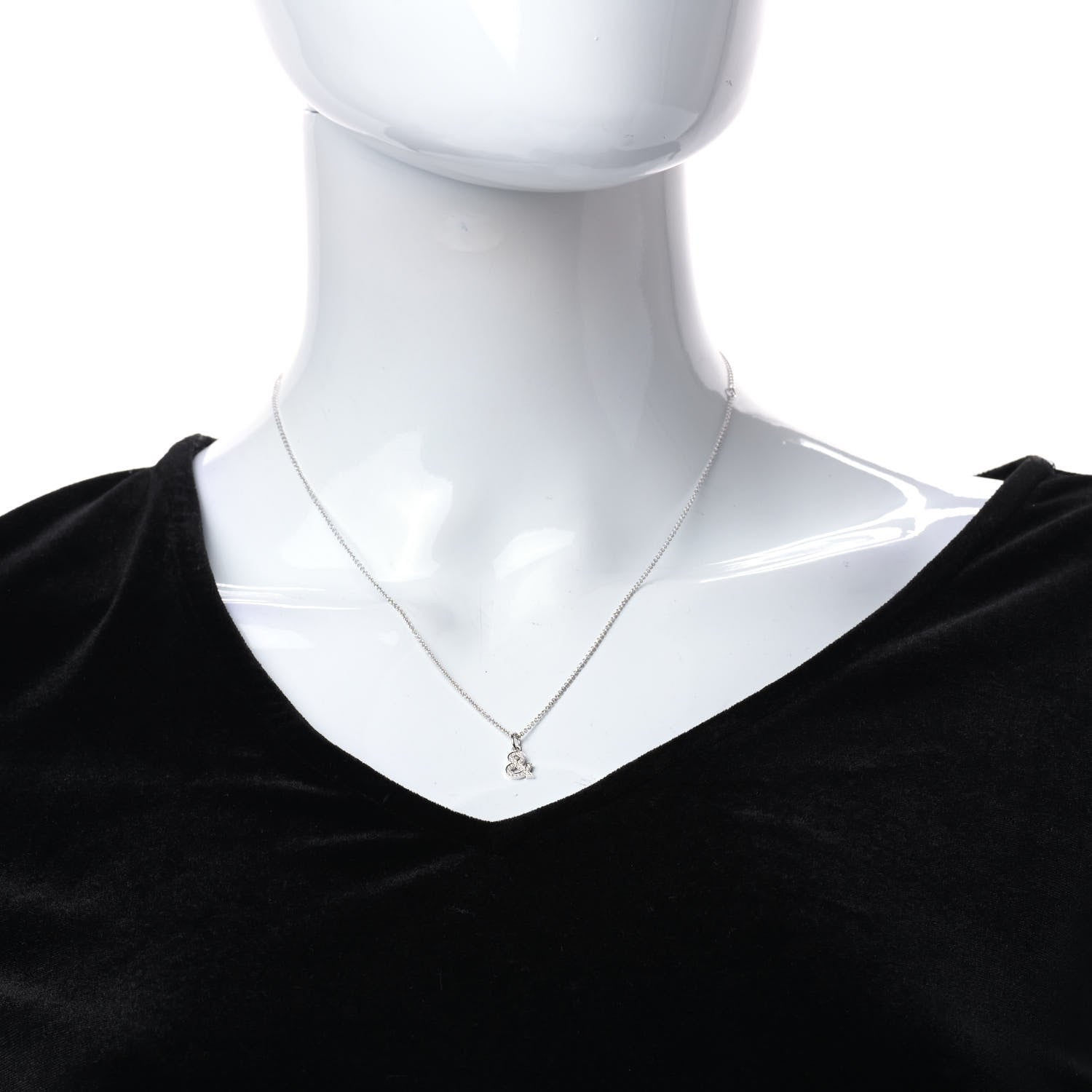 Tiffany 18K White Gold Diamond Small Ampersand Pendant Necklace 2 of 7