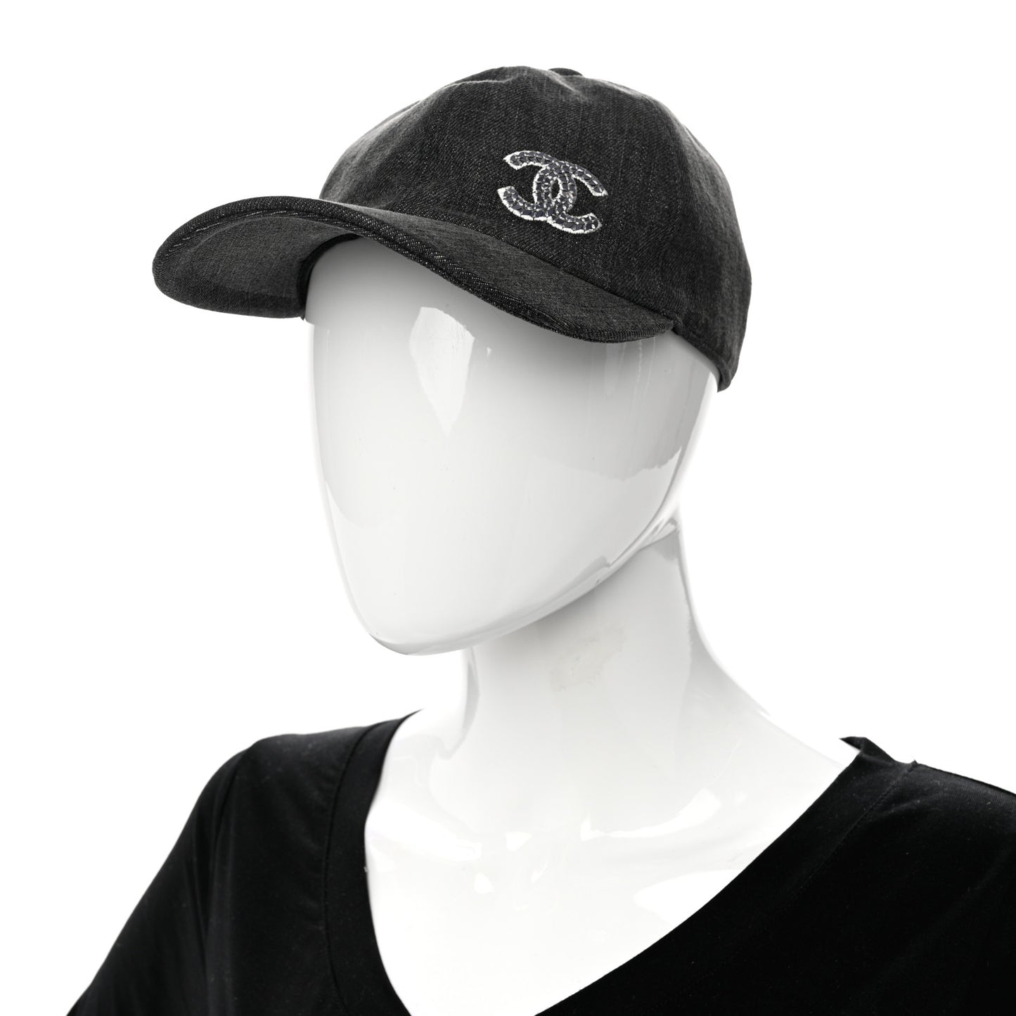 Cotton Sequin CC Cap Hat Black