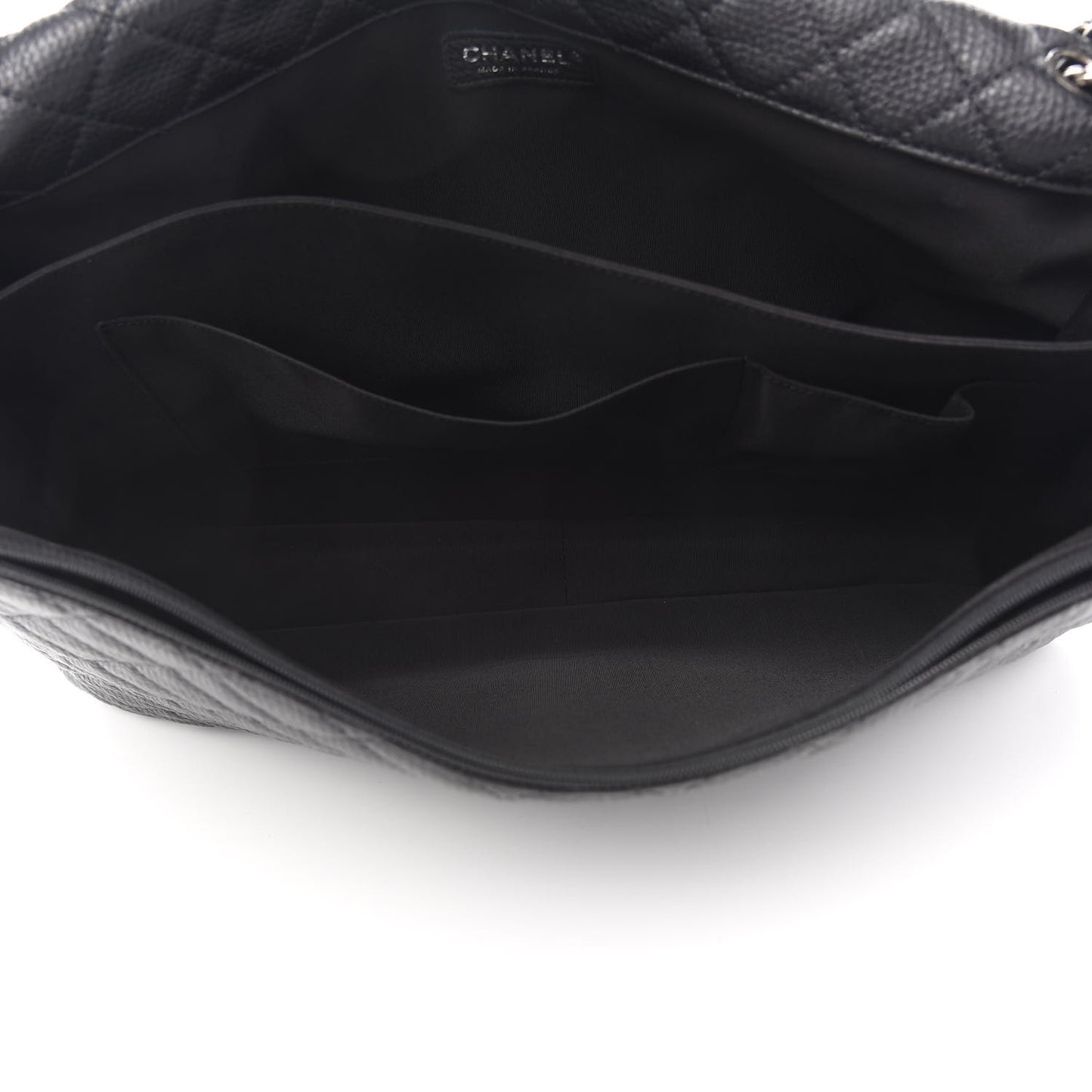 Calfskin Quilted XXL Travel Flap Bag Black
