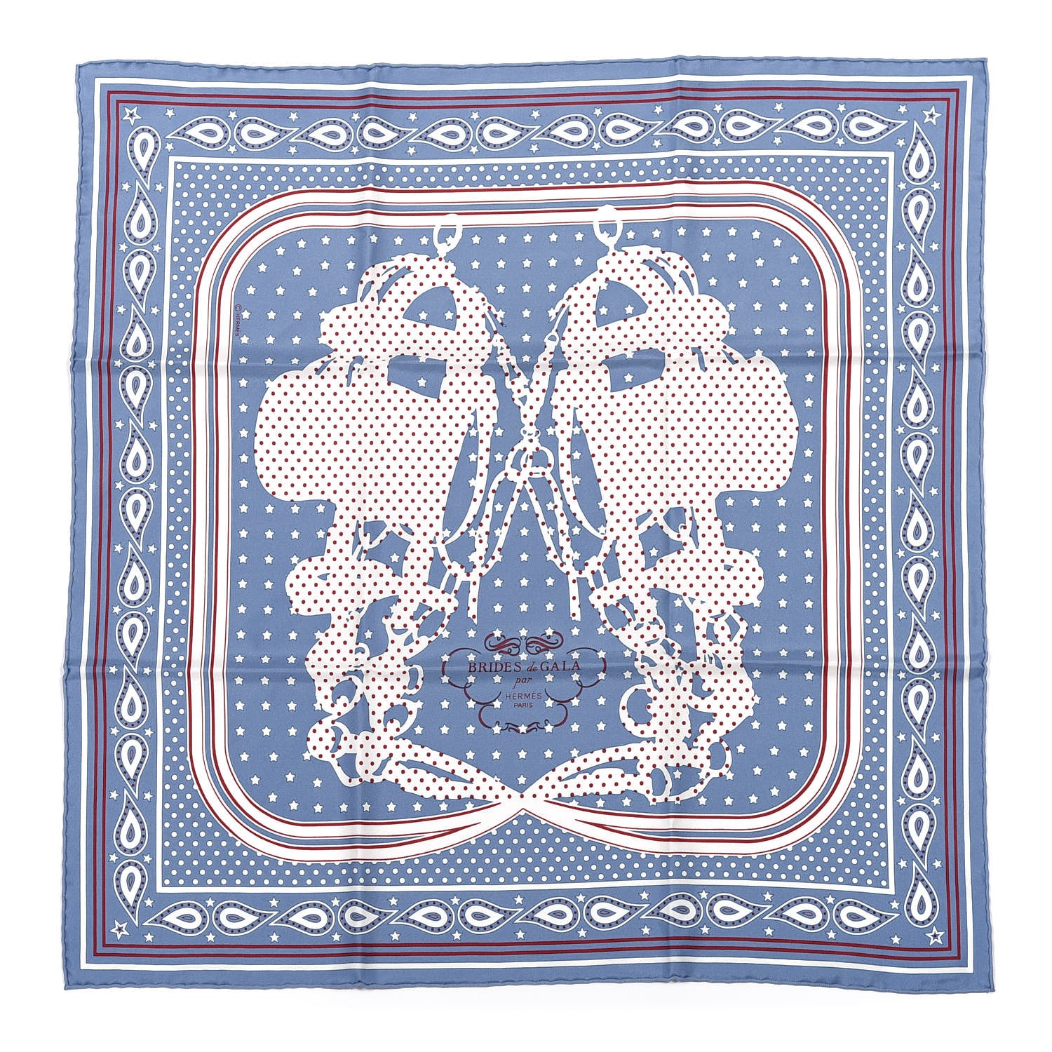 Hermes Silk Brides De Gala A Pois Bandana Scarf 55 1 of 4