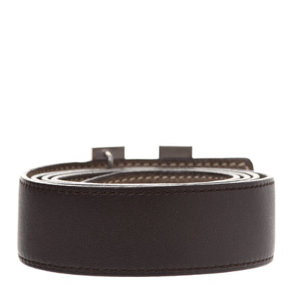 Hermes Taurillon Clemence 32mm Cadena H Belt 90 Chocolate 2 of 9
