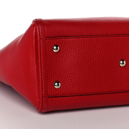 Gucci Pebbled Calfskin Small Soho Top Handle Bag Red 7 of 10