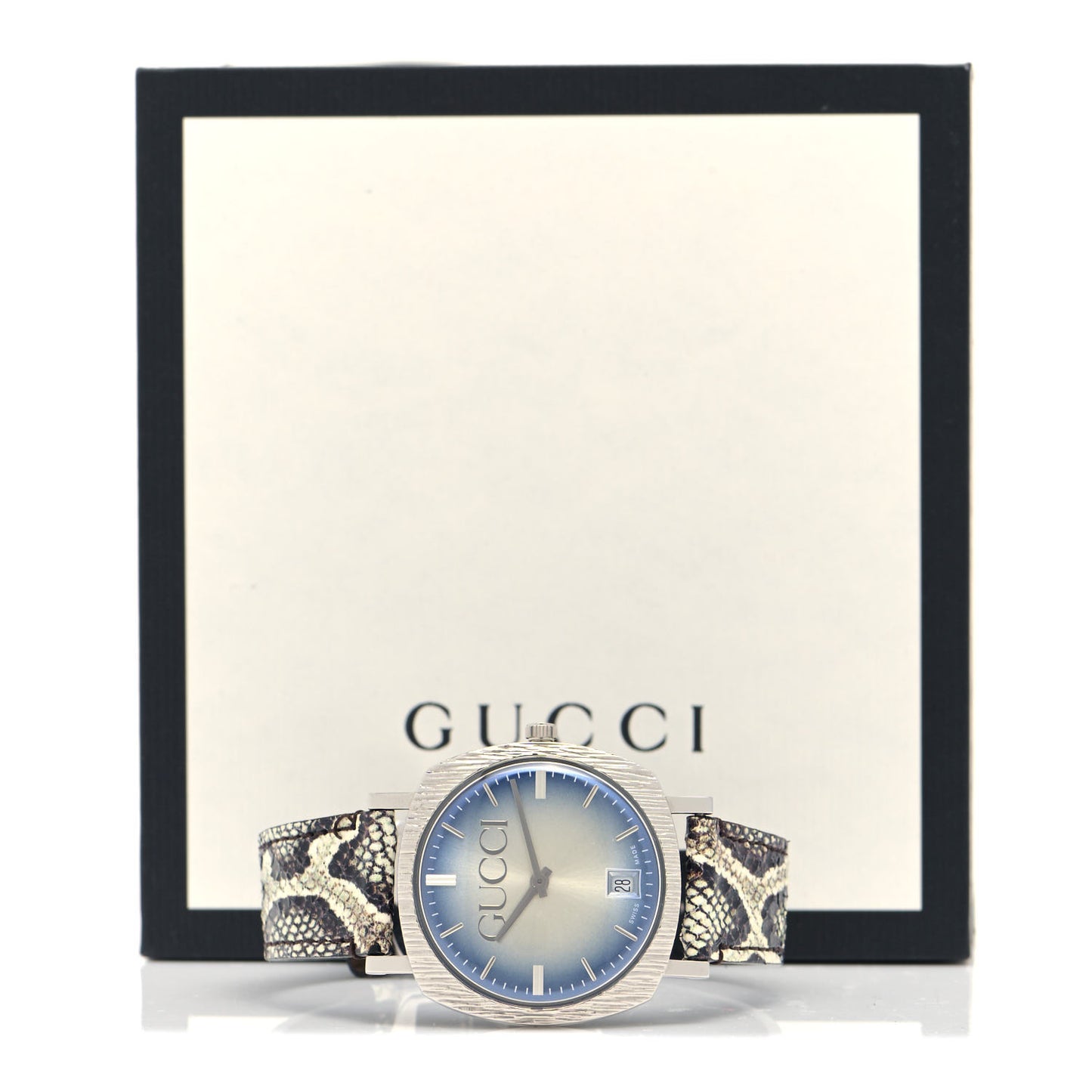 Stainless Steel Calfskin 36mm Pantheon Quartz Watch Blue