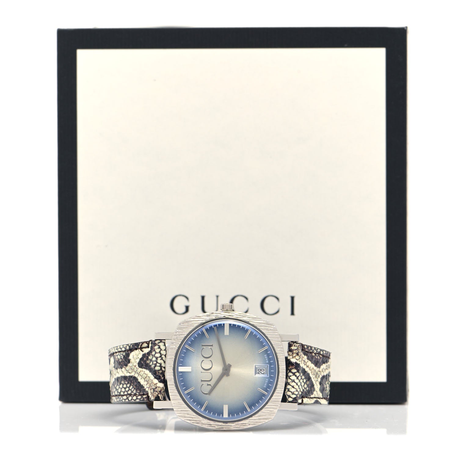 Gucci Stainless Steel Calfskin 36mm Pantheon Quartz Watch Blue 5 of 5