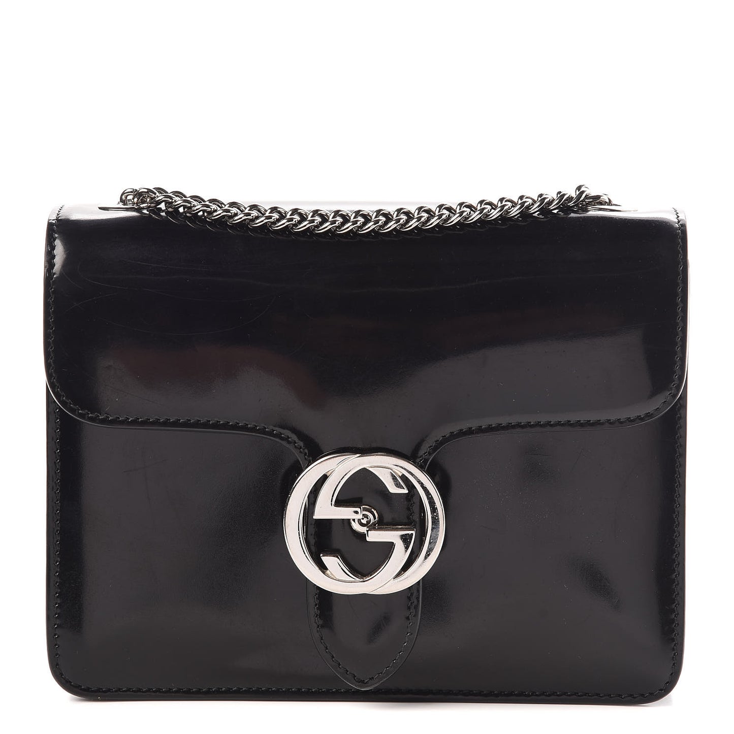 Shade Lux Calfskin Small Interlocking G Shoulder Bag Black