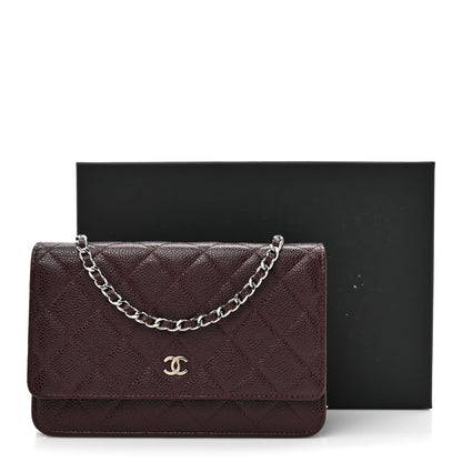 Chanel Caviar Quilted Wallet on Chain WOC Burgundy 12 of 12